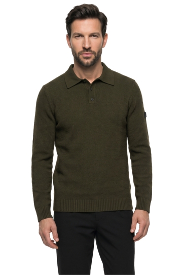 Malelions Polo PREMIUM KNITTED BOUCLE MPD50026053 Dark Olive