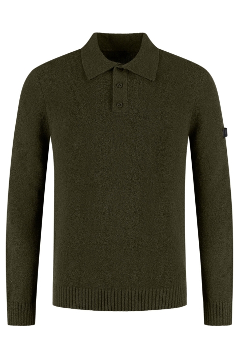 Malelions groene heren polo | Vooraanzicht