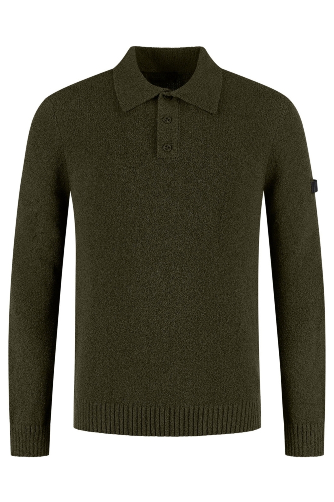 Malelions groene heren polo | Vooraanzicht