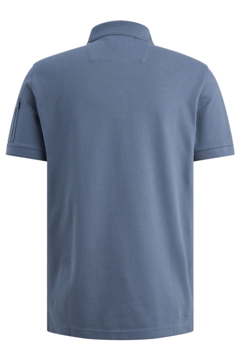 PME legend blauwe heren polo | Achteraanzicht