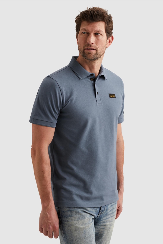 PME legend blauwe heren polo | Model zijaanzicht