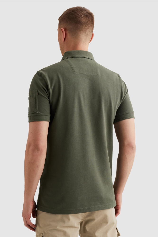 PME legend groene heren polo | Model achteraanzicht