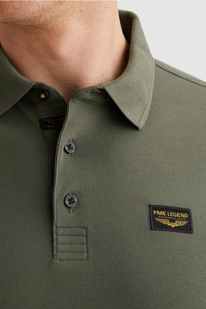 PME legend groene heren polo | Close up