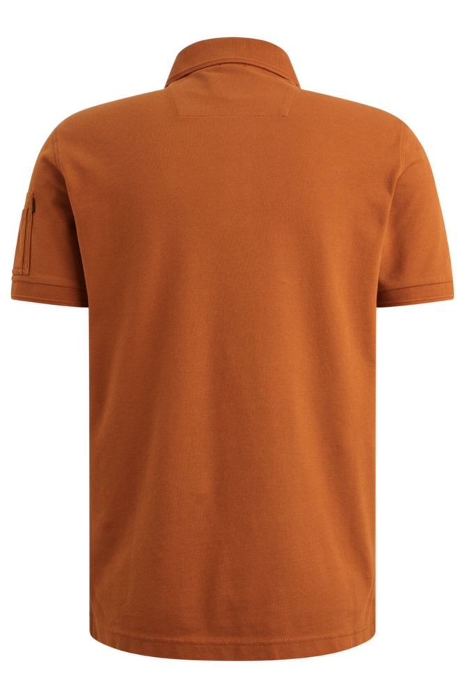 PME legend cognac heren polo | Achteraanzicht
