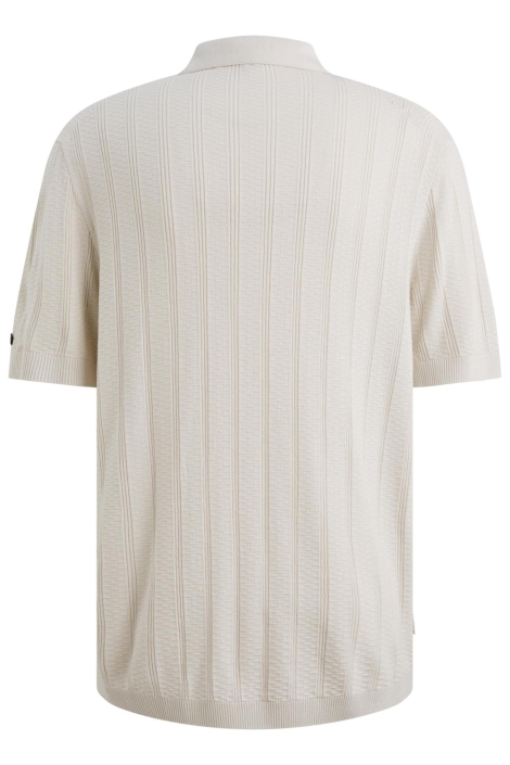 Cast Iron ecru heren polo | Achteraanzicht