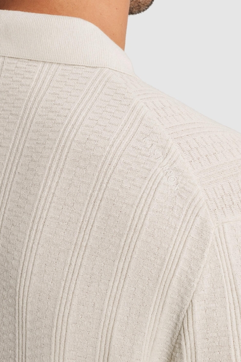 Cast Iron ecru heren polo | Kleurstaal