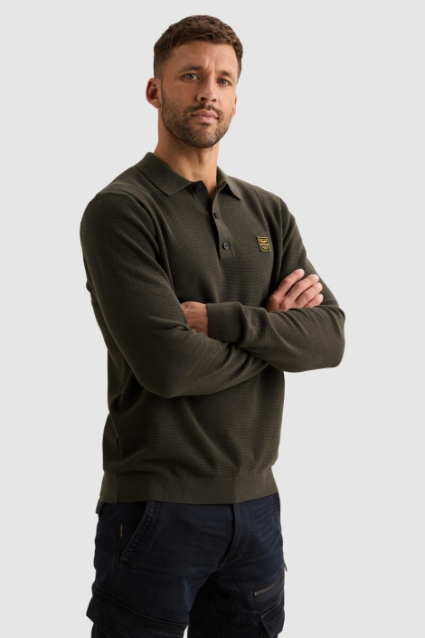 PME legend groene heren polo | Model vooraanzicht