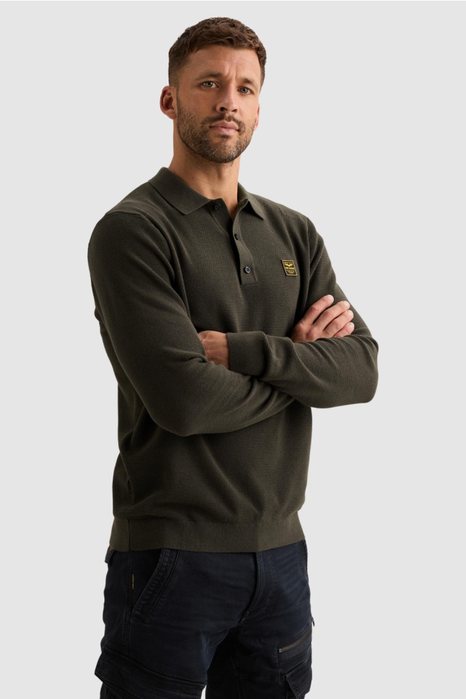 PME legend groene heren polo | Model vooraanzicht