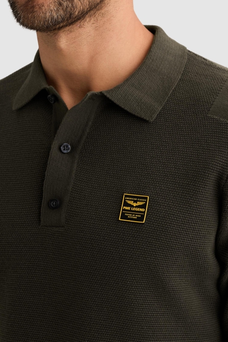 PME legend groene heren polo | Close up