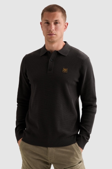 PME legend Polo GEBREIDE POLO MET BADGE PPS2609851 9140