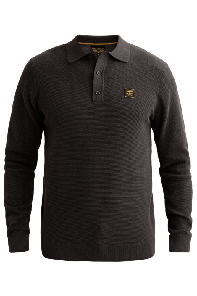 PME legend grijze heren polo | Vooraanzicht