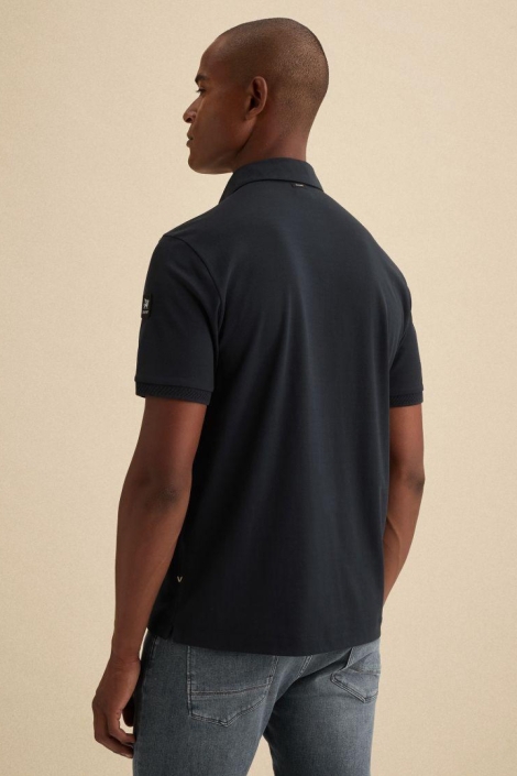 Vanguard blauwe heren polo | Model achteraanzicht