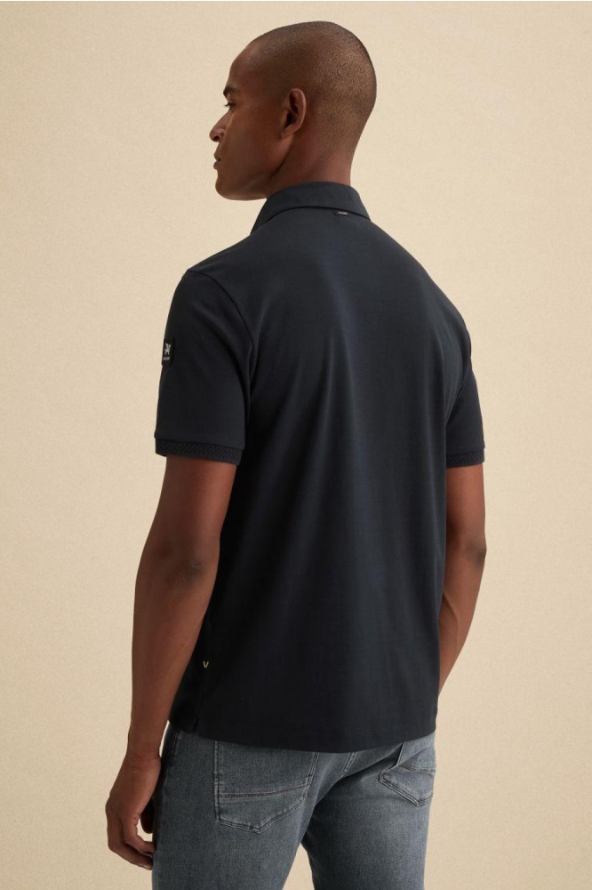 Vanguard blauwe heren polo | Model achteraanzicht