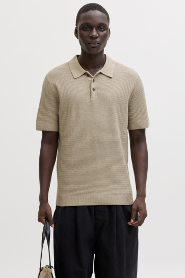 Jack & Jones jprbluriley knit polo ss sn Beige