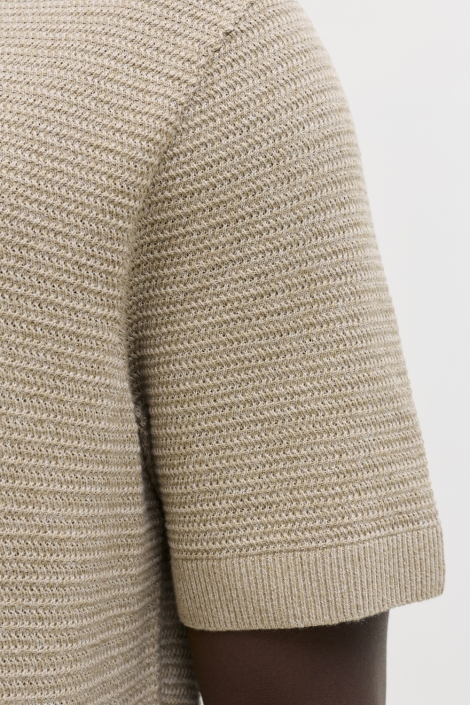 Jack & Jones beige heren polo | Close up