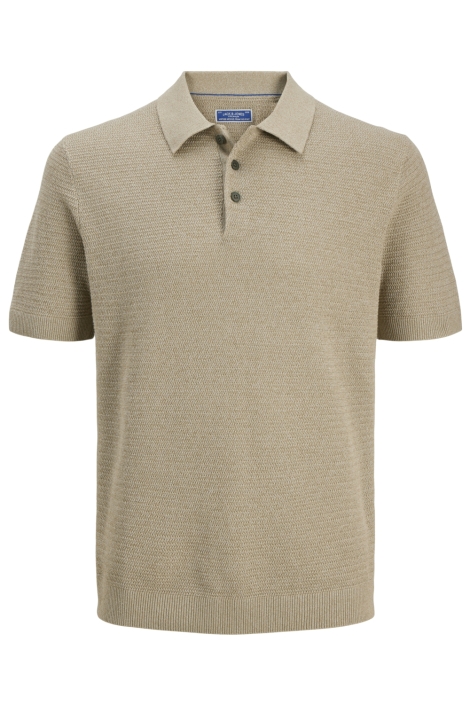 Jack & Jones beige heren polo | Vooraanzicht