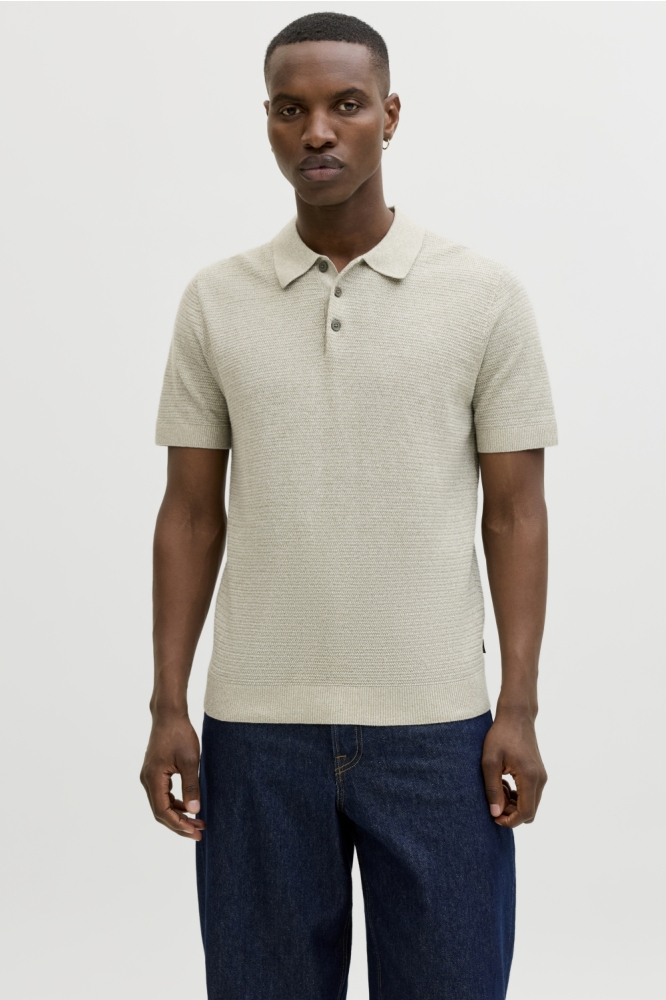 Jack & Jones groene heren polo | Model vooraanzicht