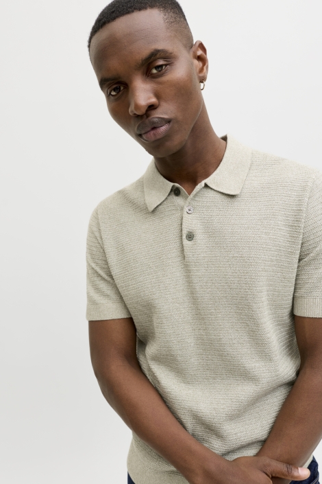 Jack & Jones groene heren polo | Model vooraanzicht