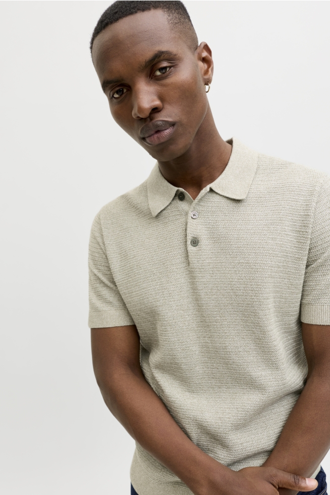 Jack & Jones groene heren polo | Model vooraanzicht