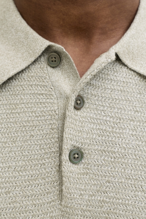 Jack & Jones groene heren polo | Close up