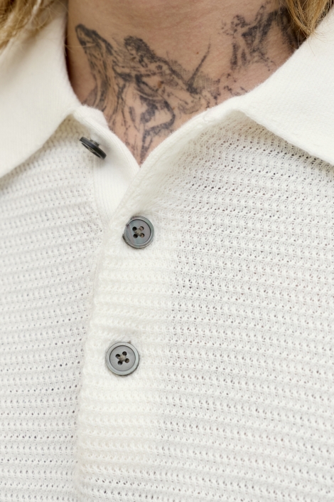 Jack & Jones witte heren polo | Close up