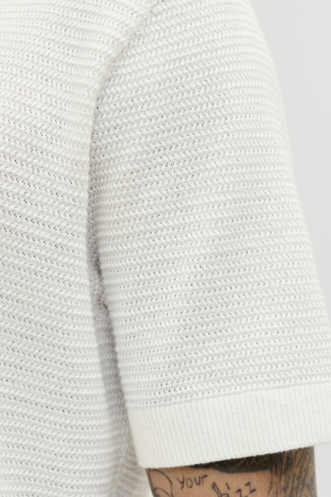 Jack & Jones witte heren polo | Close up