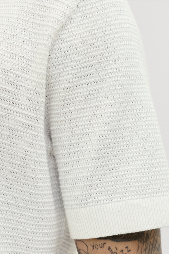 Jack & Jones witte heren polo | Close up