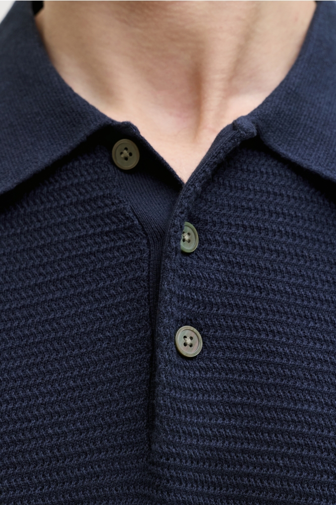 Jack & Jones blauwe heren polo | Close up