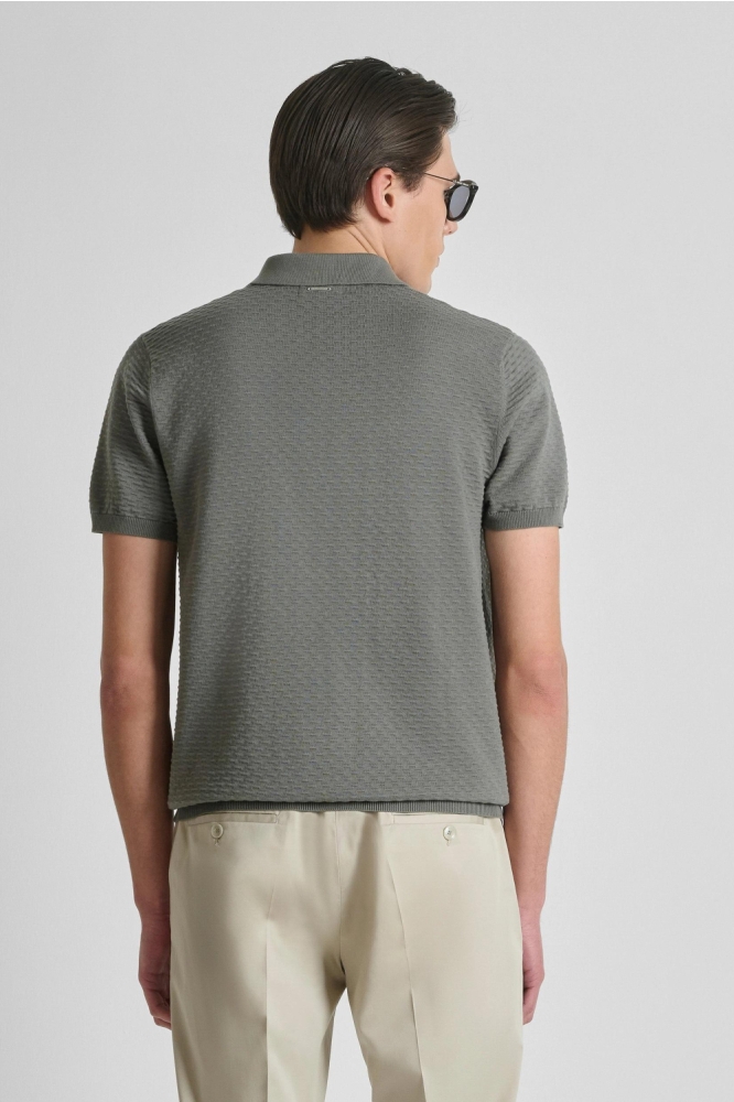 Antony Morato groene heren polo | Model achteraanzicht