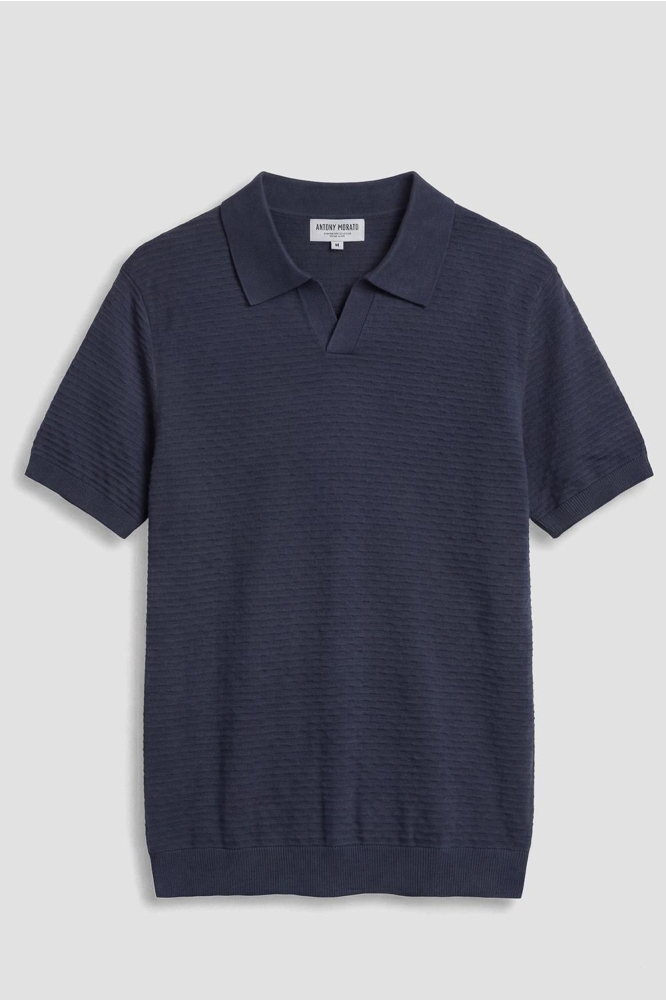 Antony Morato blauwe heren polo | Vooraanzicht
