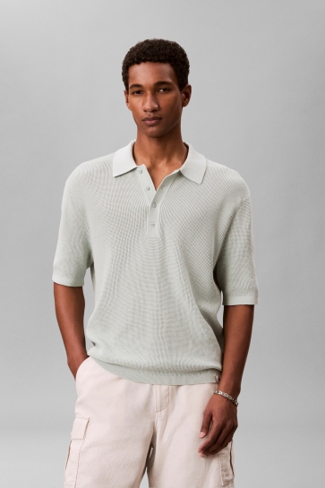 Calvin Klein Polo SS COTTON WAFFLE POL LV04RF316G 3Q0 PALE MEADOW