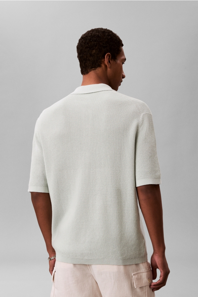 Calvin Klein groene heren polo | Model achteraanzicht