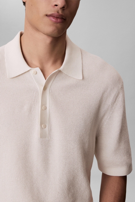 Calvin Klein beige heren polo | Close up