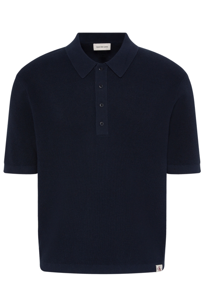 Calvin Klein blauwe heren polo | Vooraanzicht