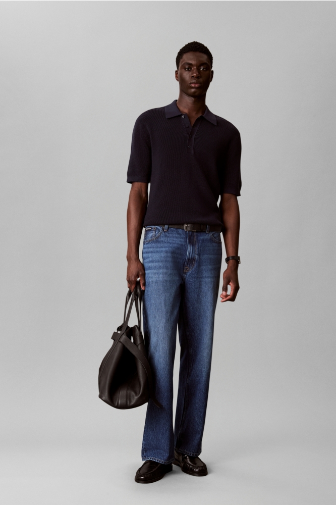 Calvin Klein blauwe heren polo | Model