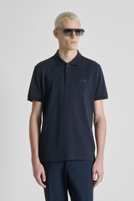 Antony Morato blauwe heren polo | Model vooraanzicht