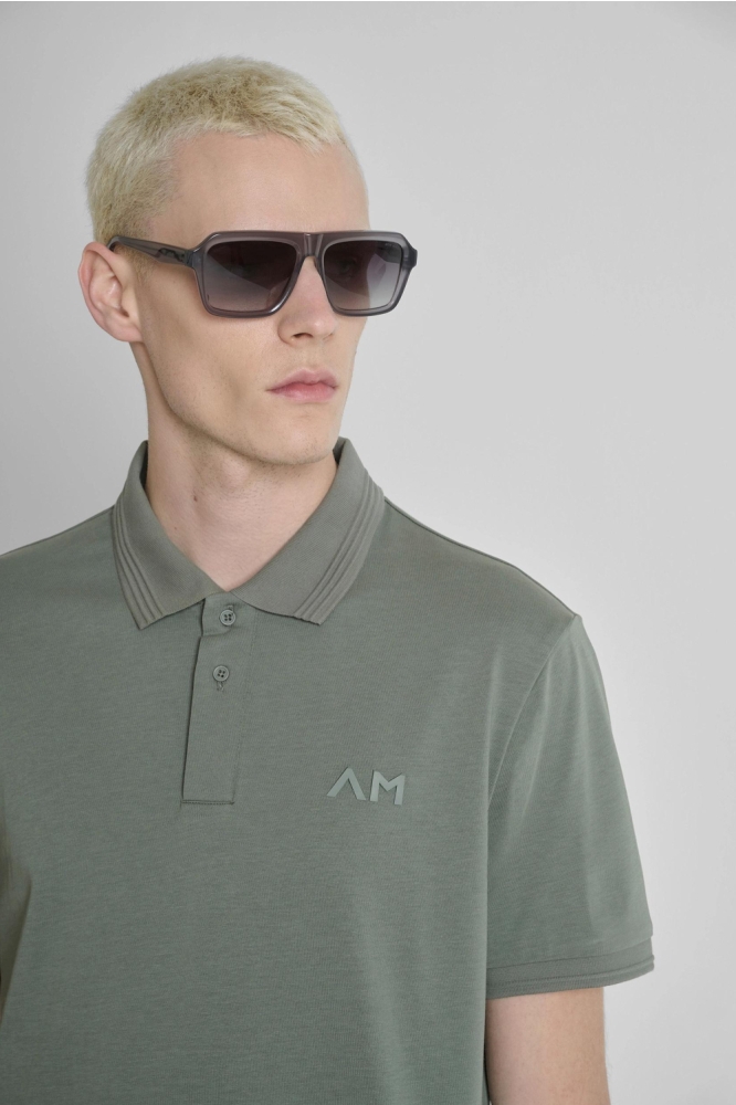 Antony Morato groene heren polo | Close up