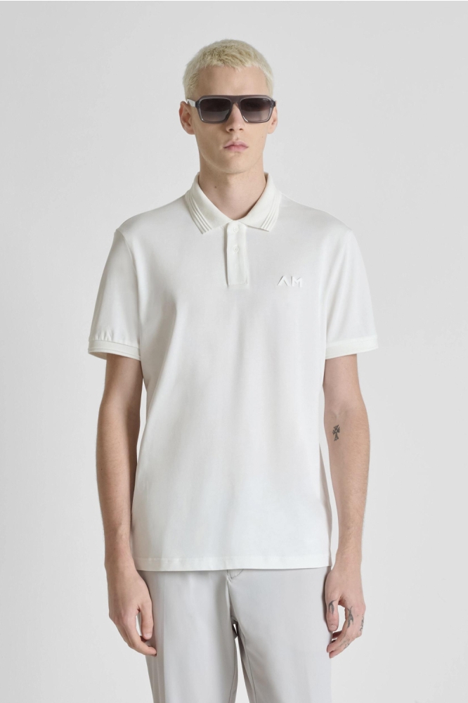 Antony Morato witte heren polo | Model vooraanzicht