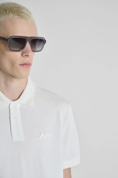Antony Morato witte heren polo | Close up