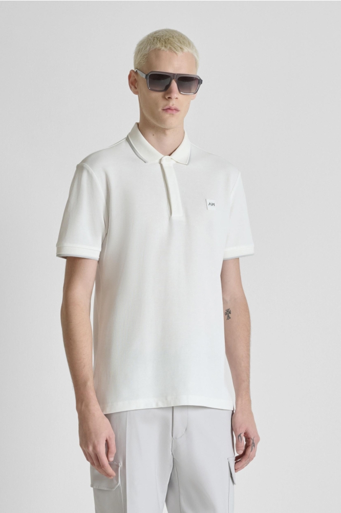 Antony Morato witte heren polo | Model vooraanzicht