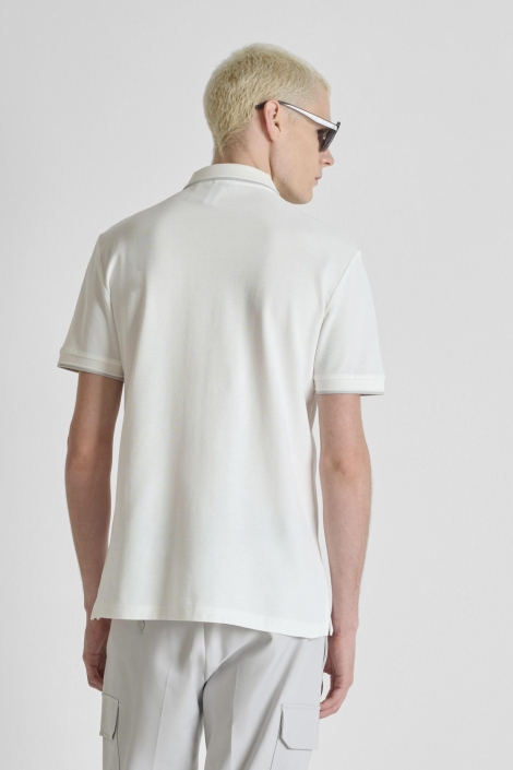 Antony Morato witte heren polo | Model achteraanzicht