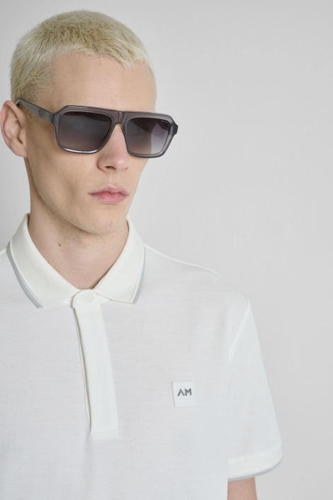 Antony Morato witte heren polo | Close up