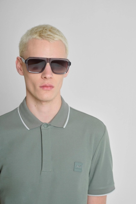 Antony Morato groene heren polo | Close up