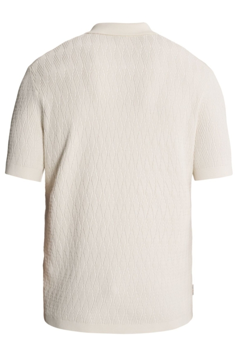 Cast Iron beige heren polo | Achteraanzicht