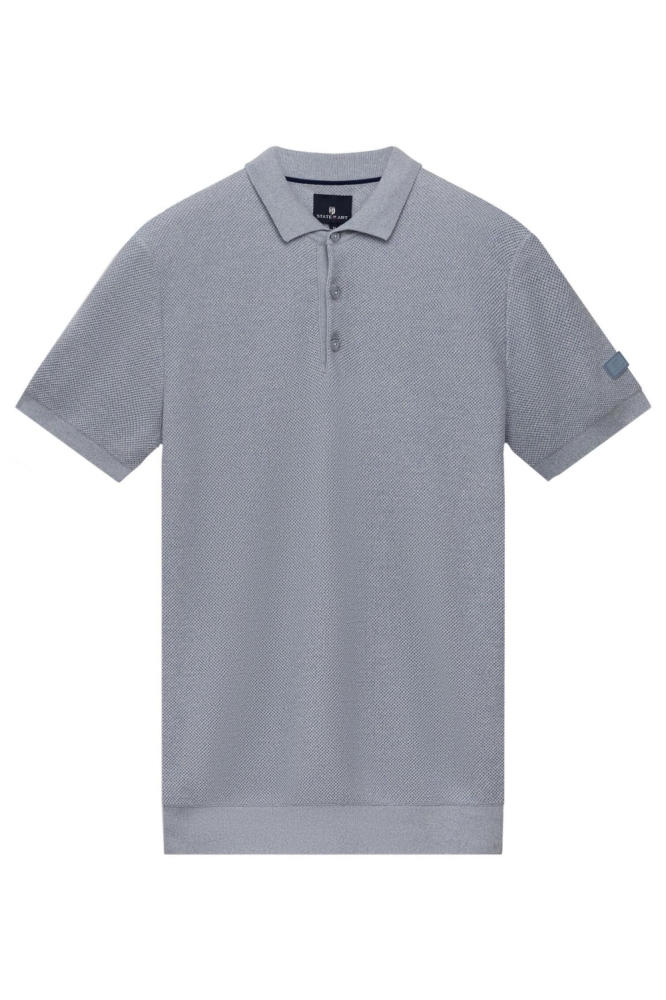 State of Art blauwe heren polo | Vooraanzicht