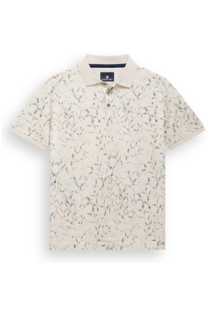 State of Art beige heren polo | Vooraanzicht