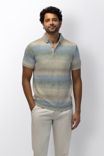 State of Art poloshirt knitted ss Ecru