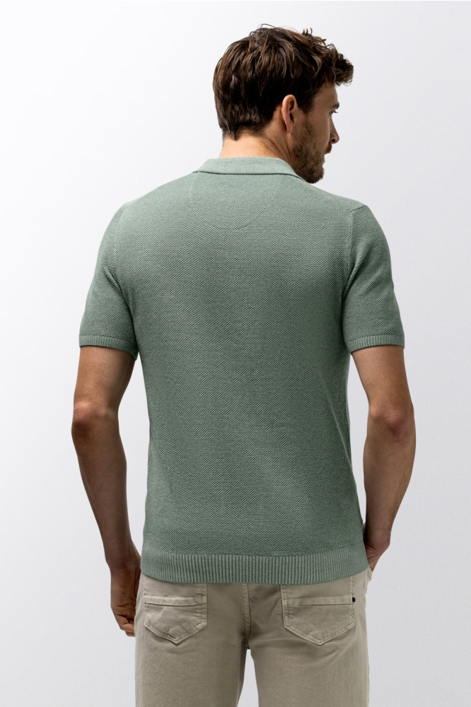 State of Art groene heren polo | Model achteraanzicht