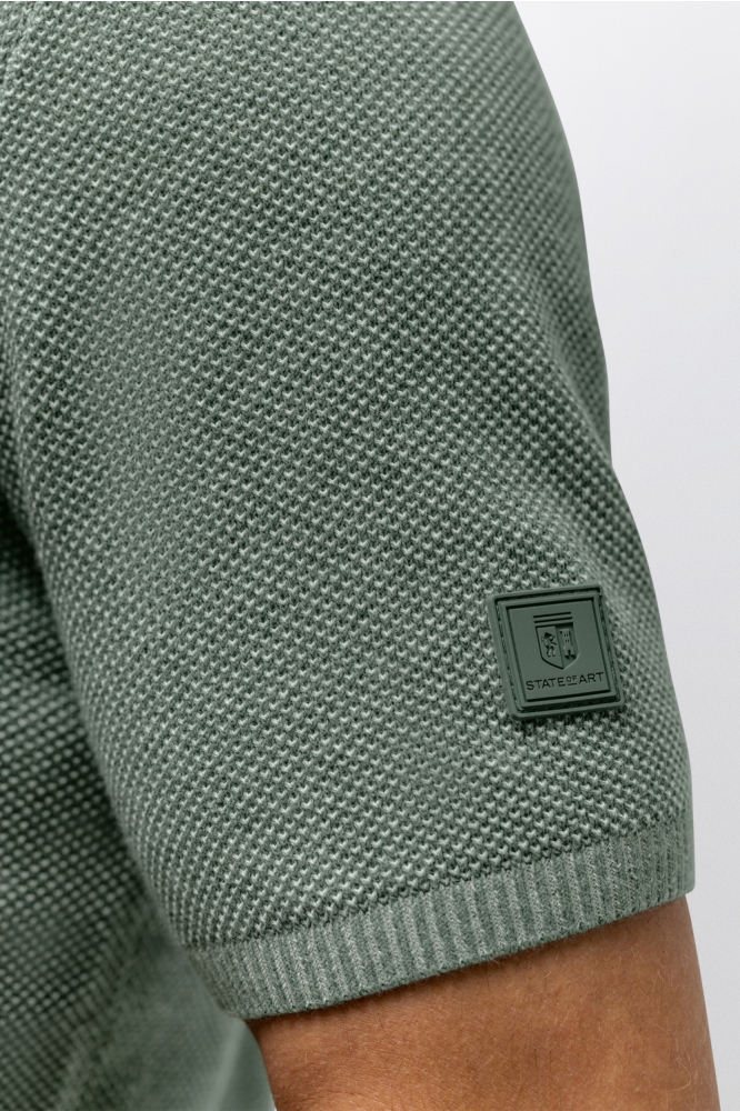State of Art groene heren polo | Close up