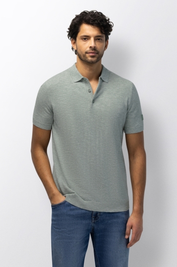 State of Art poloshirt knitted ss Groen